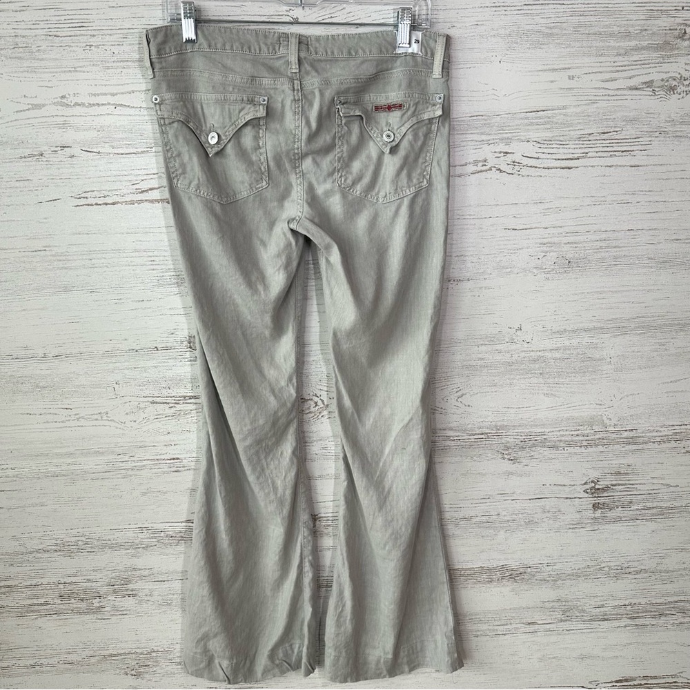 HUDSON Ferris Flare Low Rise Linen Lightweight Pants 29 in Oyster - Picture 5 of 10